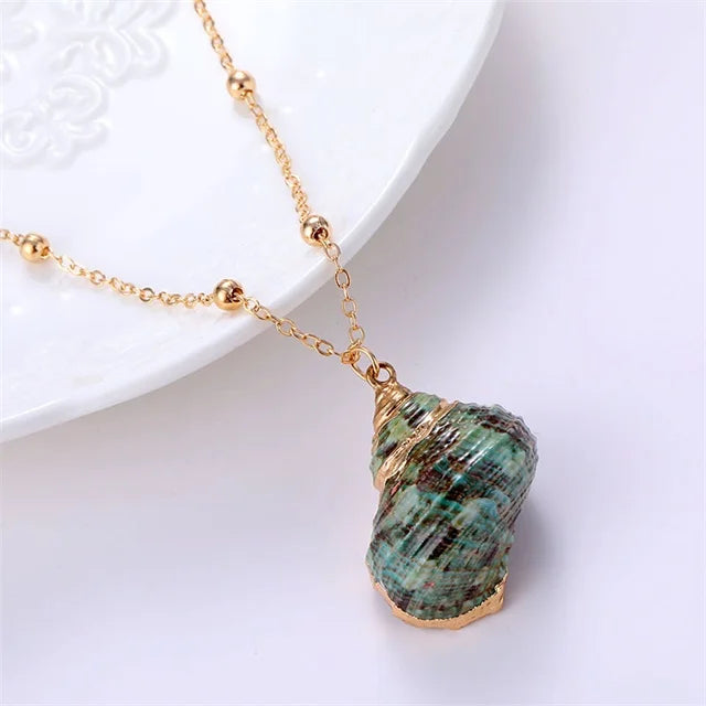 Bohemia Conch Shells Necklace Sea Beach Pendant Necklace For Women Female Summer Gift Jewelry