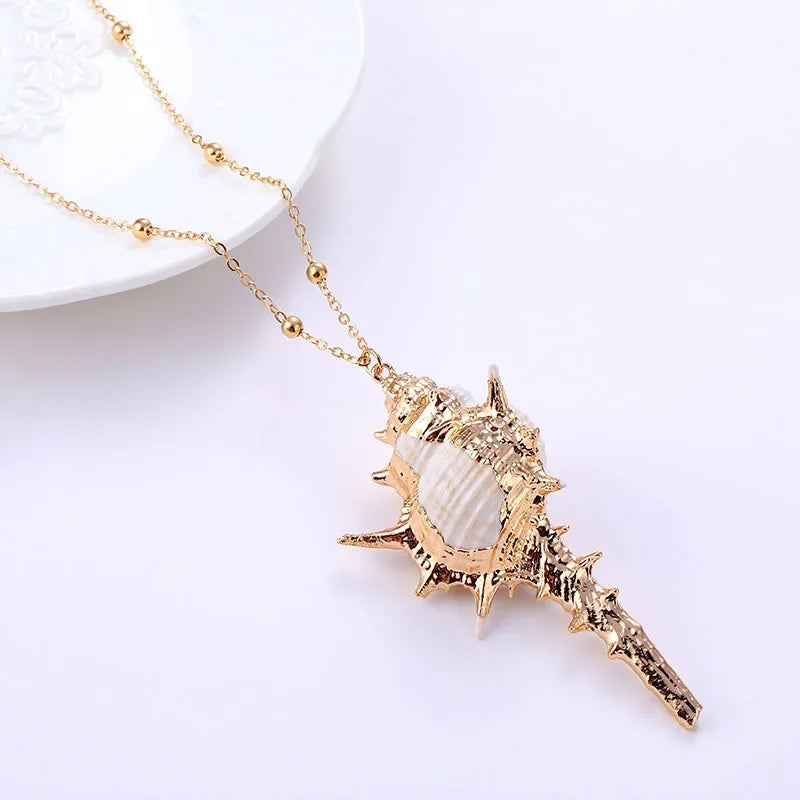 Bohemia Conch Shells Necklace Sea Beach Pendant Necklace For Women Female Summer Gift Jewelry