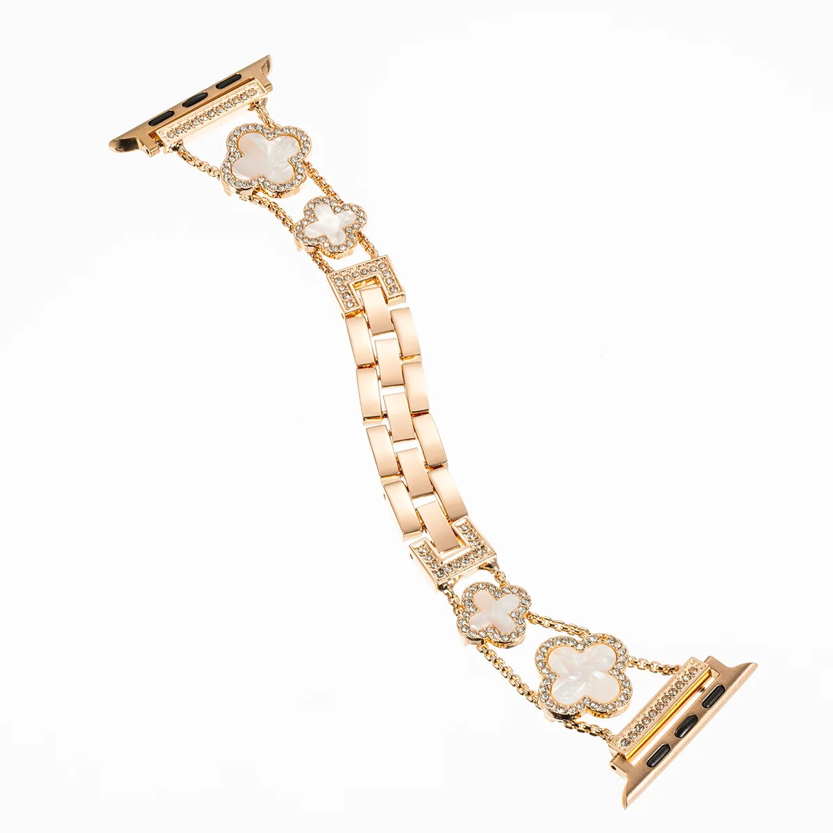 Diamond Four-leaf Clover Metal Strap for Apple Watch Ultra2 49mm 46mm 44/42/41/40/38mm Band for Iwatch Series10 987SE6 Bracelets