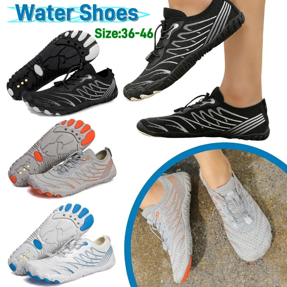 Unisex Man Woman Water Shoes Anti-Non Slip Durable Black Water Barefoot Soft Sole Light Breathable Sport Outdoor Walk Running
