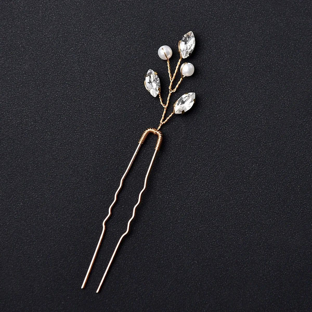 6Pcs Bridal Hairpins Wedding Headpiece Golden And Silvery Pearl Hair Comb Rhinestone Crystal Hair Accessories