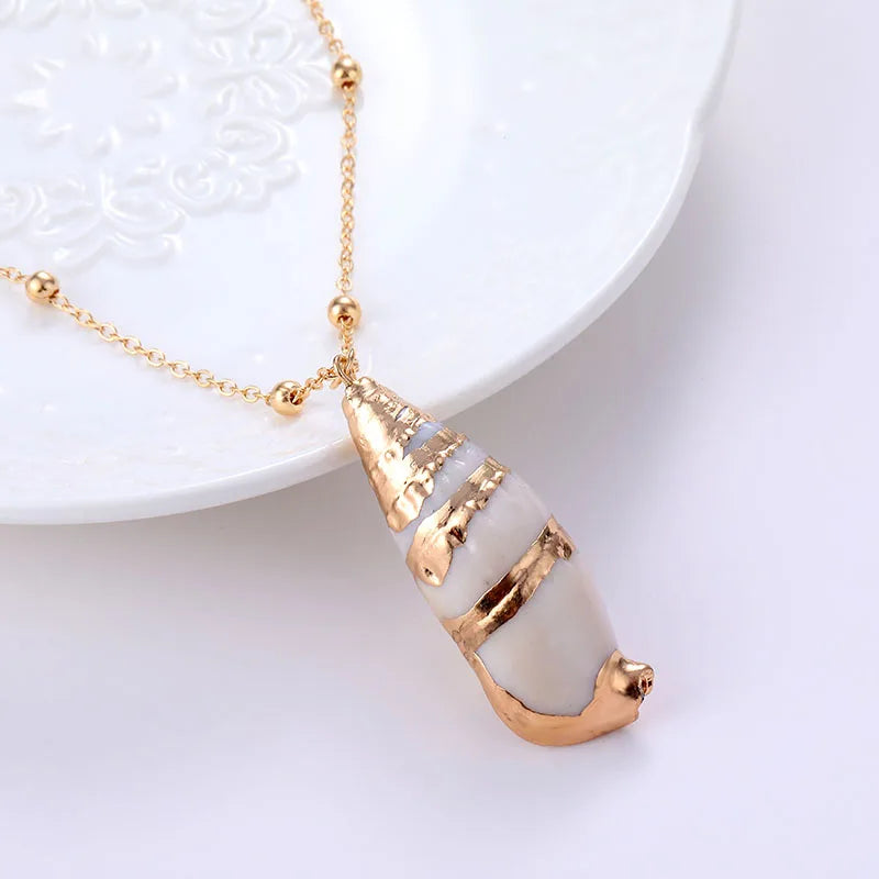 Bohemia Conch Shells Necklace Sea Beach Pendant Necklace For Women Female Summer Gift Jewelry