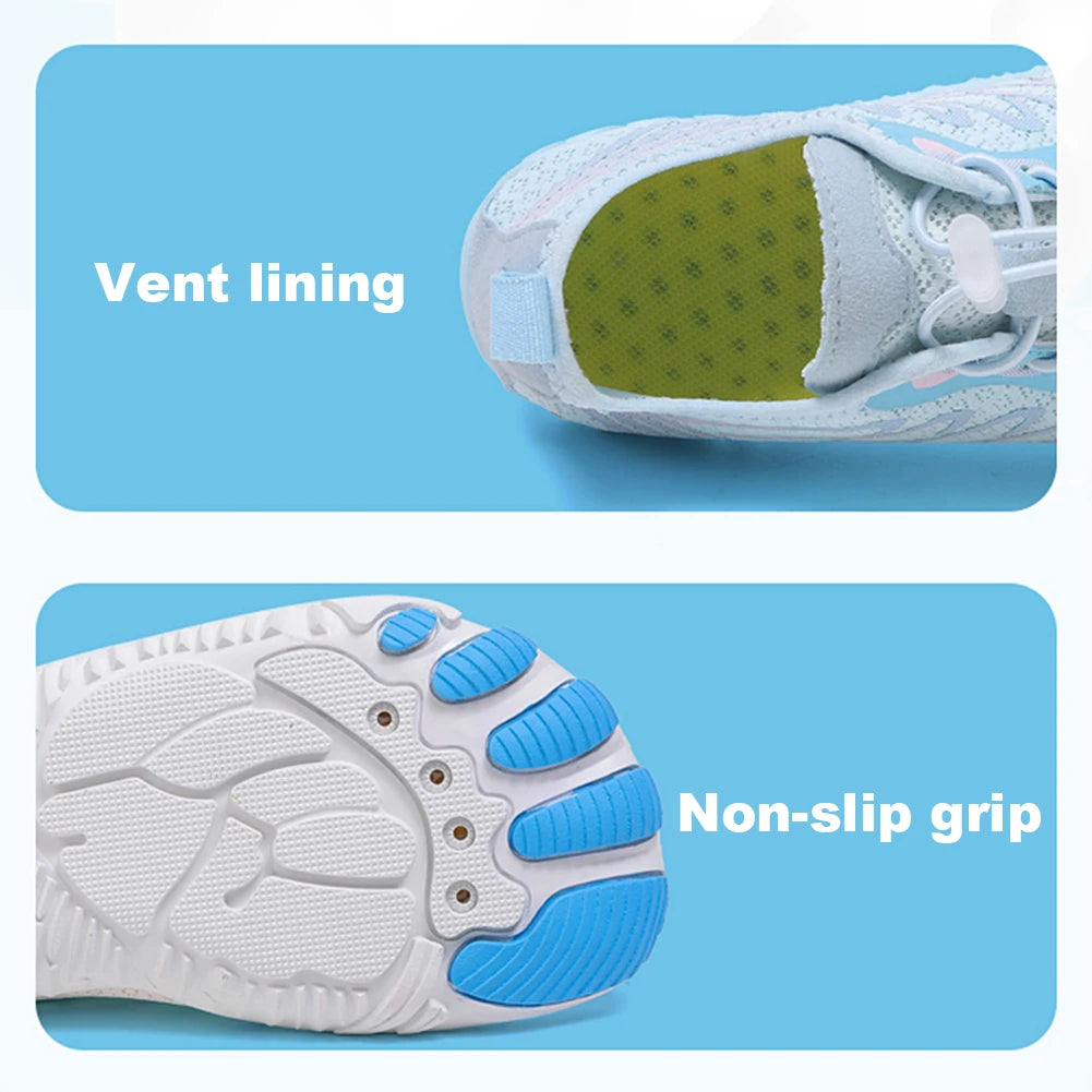 Unisex Man Woman Water Shoes Anti-Non Slip Durable Black Water Barefoot Soft Sole Light Breathable Sport Outdoor Walk Running