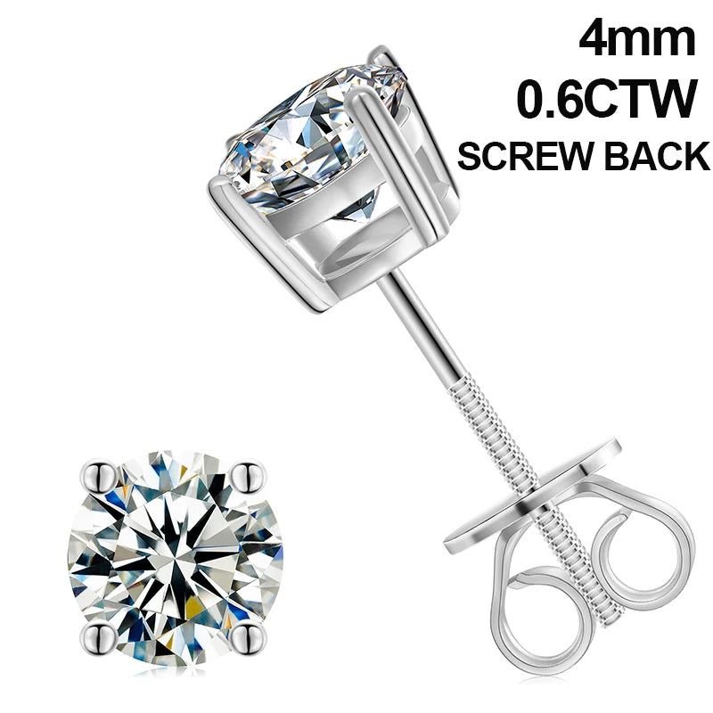 Moissanite Cross Stud Earrings For Women Jewelry 100% 925 Sterling Silver Sparkling