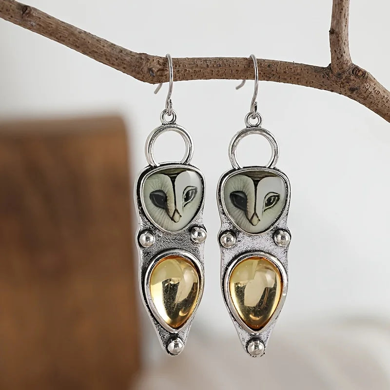 1PC Bohemian Retro Owl Pendant Earrings, Personalized Women's Earrings, Retro Women's Fashion