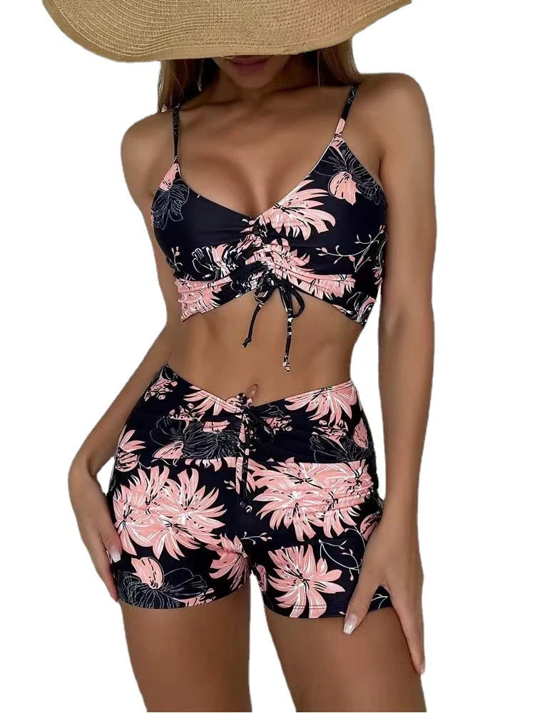 2025 High Waist Bikini Swimsuit Women Push Up Bikini Floral Swimsuit Print Bikini boxers Swimwear Swim Trunks Bathing Suit