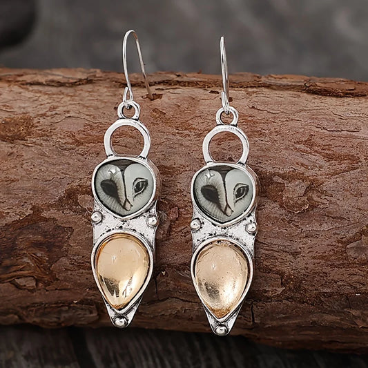 1PC Bohemian Retro Owl Pendant Earrings, Personalized Women's Earrings, Retro Women's Fashion