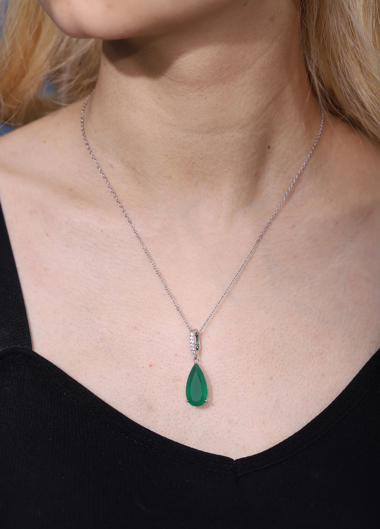 7.89Ct Natural Green Agate Gemstone Pendant 925 sterling Silver Necklaces & Pendants For Women Fine Jewelry