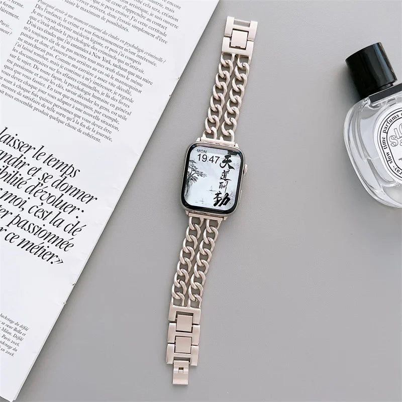 Starlight band for Apple watch 8/Ultra 49mm 40mm 41mm 45mm 44mm 42/38mm Stainless steel bracelet iWatch Serie 7 6 5 4 3 SE strap