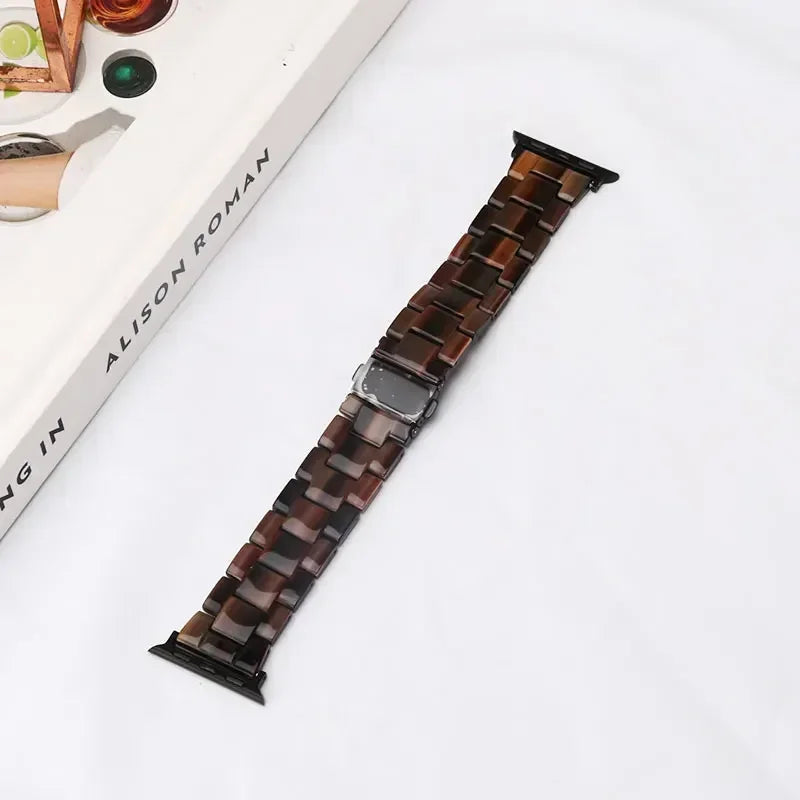 Luxury Resin strap for Apple Watch Ultra 2 Band 49mm 45mm 41mm 40mm 44mm 38mm 42mm Link bracelet iwatch series 9 7 8 6 se 5 4 3