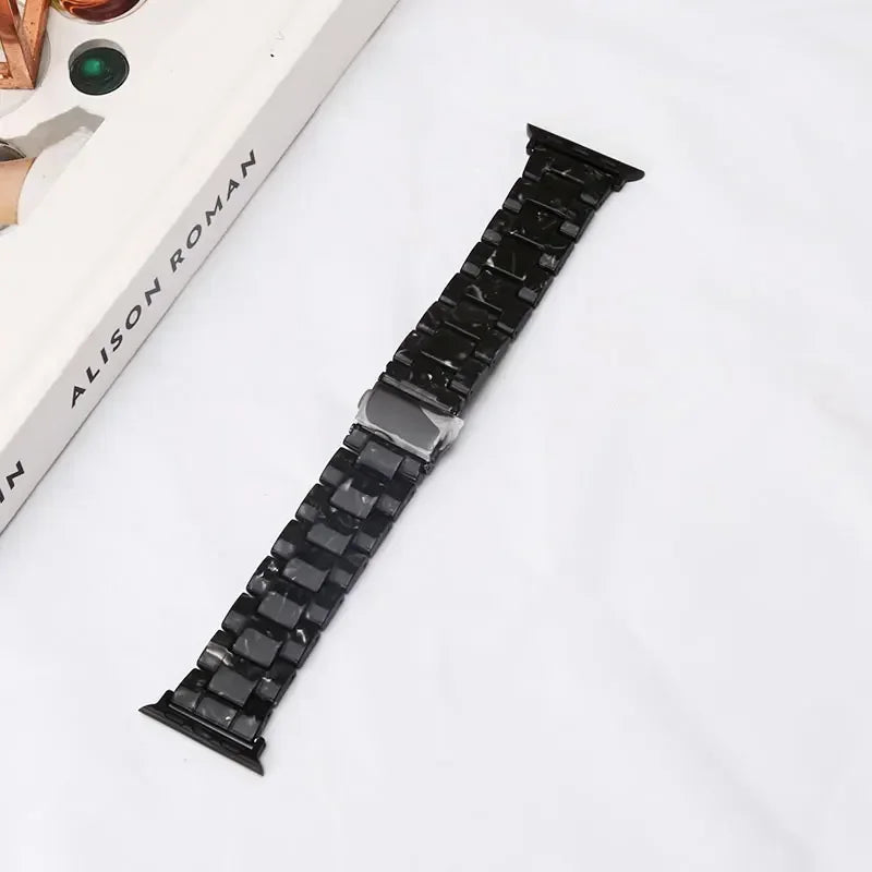 Luxury Resin strap for Apple Watch Ultra 2 Band 49mm 45mm 41mm 40mm 44mm 38mm 42mm Link bracelet iwatch series 9 7 8 6 se 5 4 3