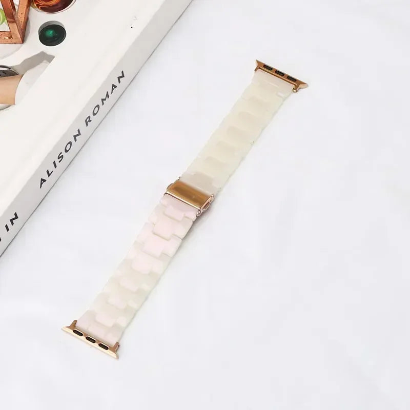 Luxury Resin strap for Apple Watch Ultra 2 Band 49mm 45mm 41mm 40mm 44mm 38mm 42mm Link bracelet iwatch series 9 7 8 6 se 5 4 3