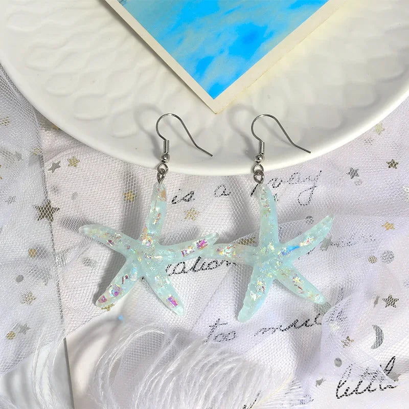 Multi layered Creative Rope Chain Fashion Beach Jewelry Gift Girl Boho White Blue Starfish Pendant With Necklace Women's