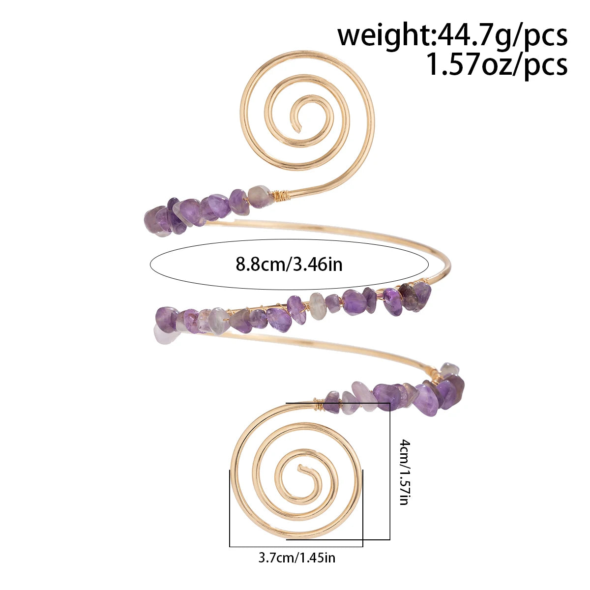 12 Colors Bohemian Stone Upper Armband Cuff Open Bangles for Women Tassel Long Chain Pendant Arm Body Bracelet Jewelry