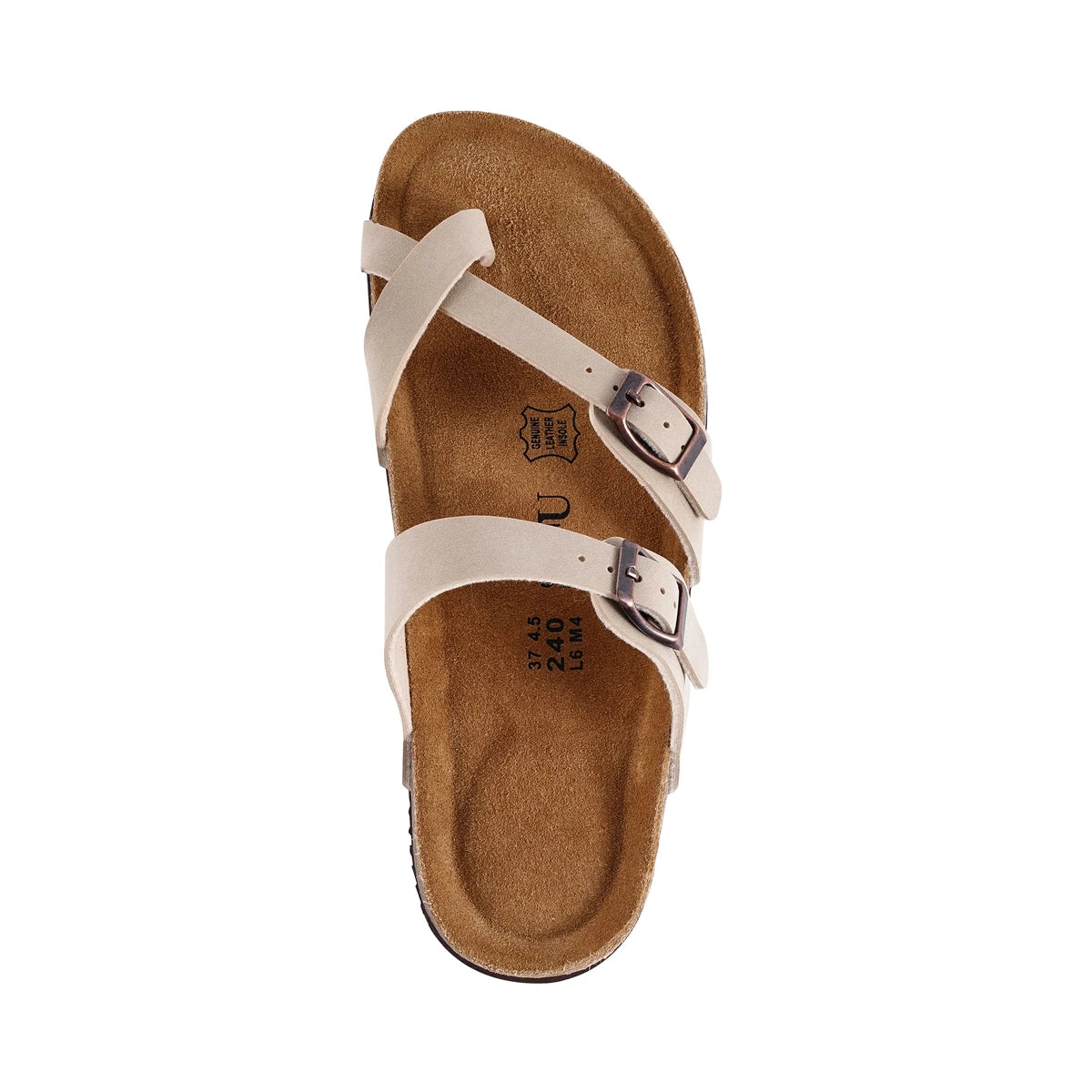 SUFU Slippers Summer Classic Buckle Breathable Outdoor Casual Flip Flops Soft Footbed Leather Sandals