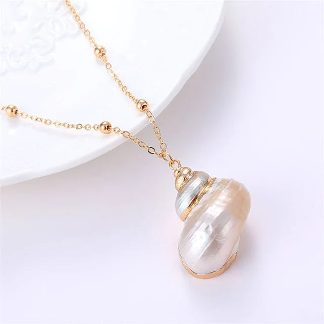 Bohemia Conch Shells Necklace Sea Beach Pendant Necklace For Women Female Summer Gift Jewelry