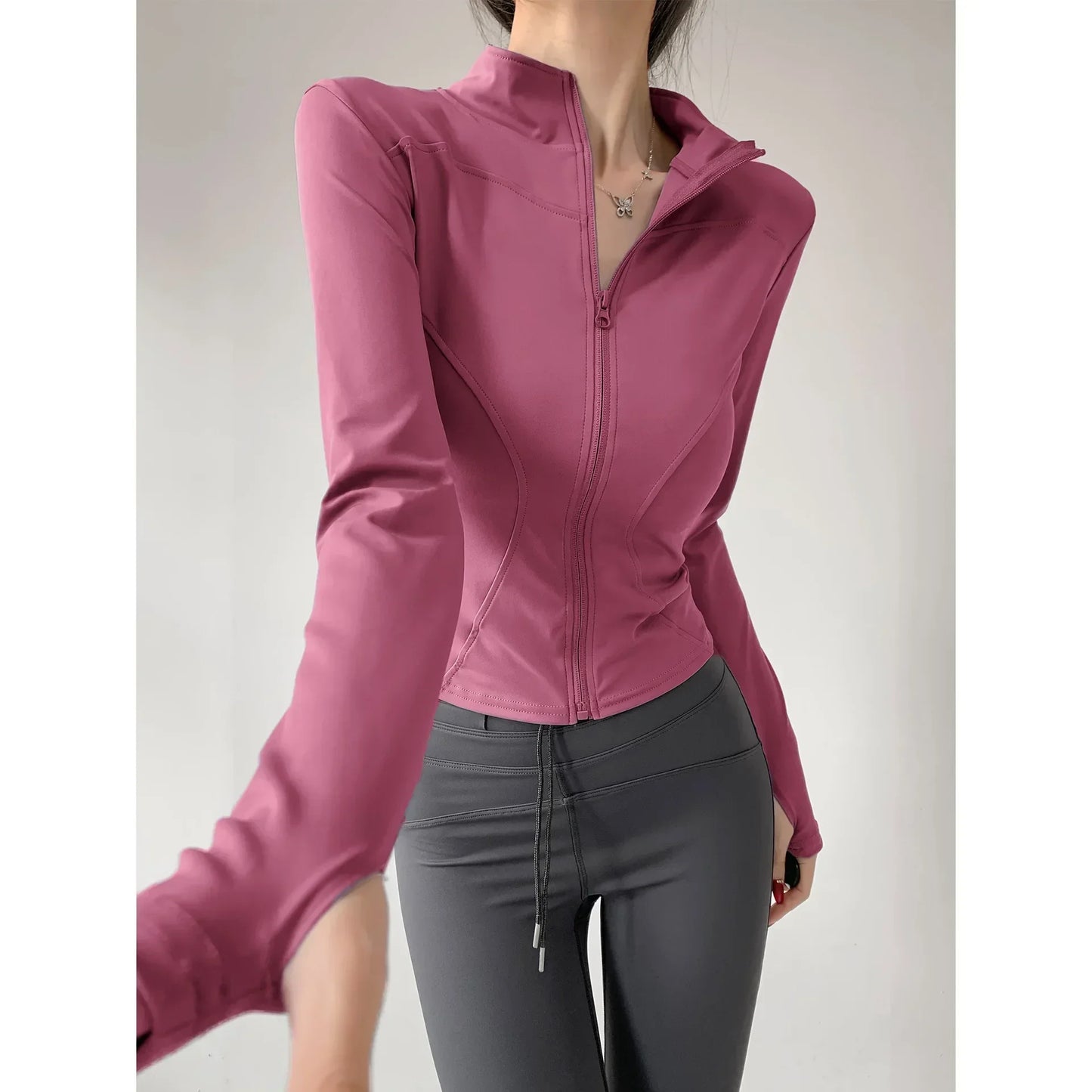 Sun Quick Drying Sports Coat Women's Tight Top Yoga Jacket Long Sleeve Zipper Jacket Running Fitness Women's Jacket S-3XL