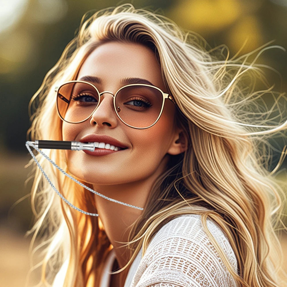 Breathing Necklace Stress Anxiety Relief Natural Calming Relief Chain Necklace Mindfulness Breathing Tool Anti Smoking Necklace