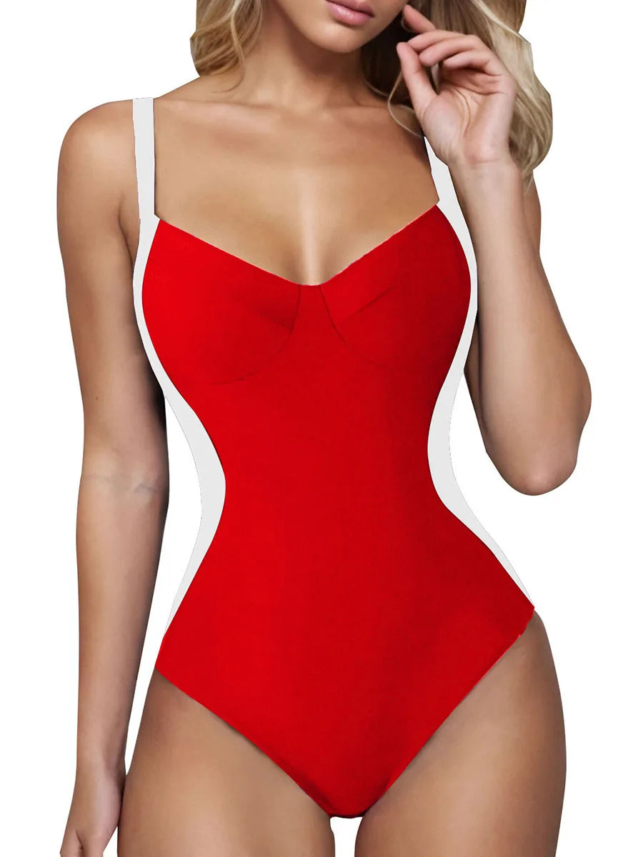 2025 Strappy Swimsuit Women One Piece Solid Slim Swimwear Female Bathers Bathing Swimming Swim Suit Beachwear XXL