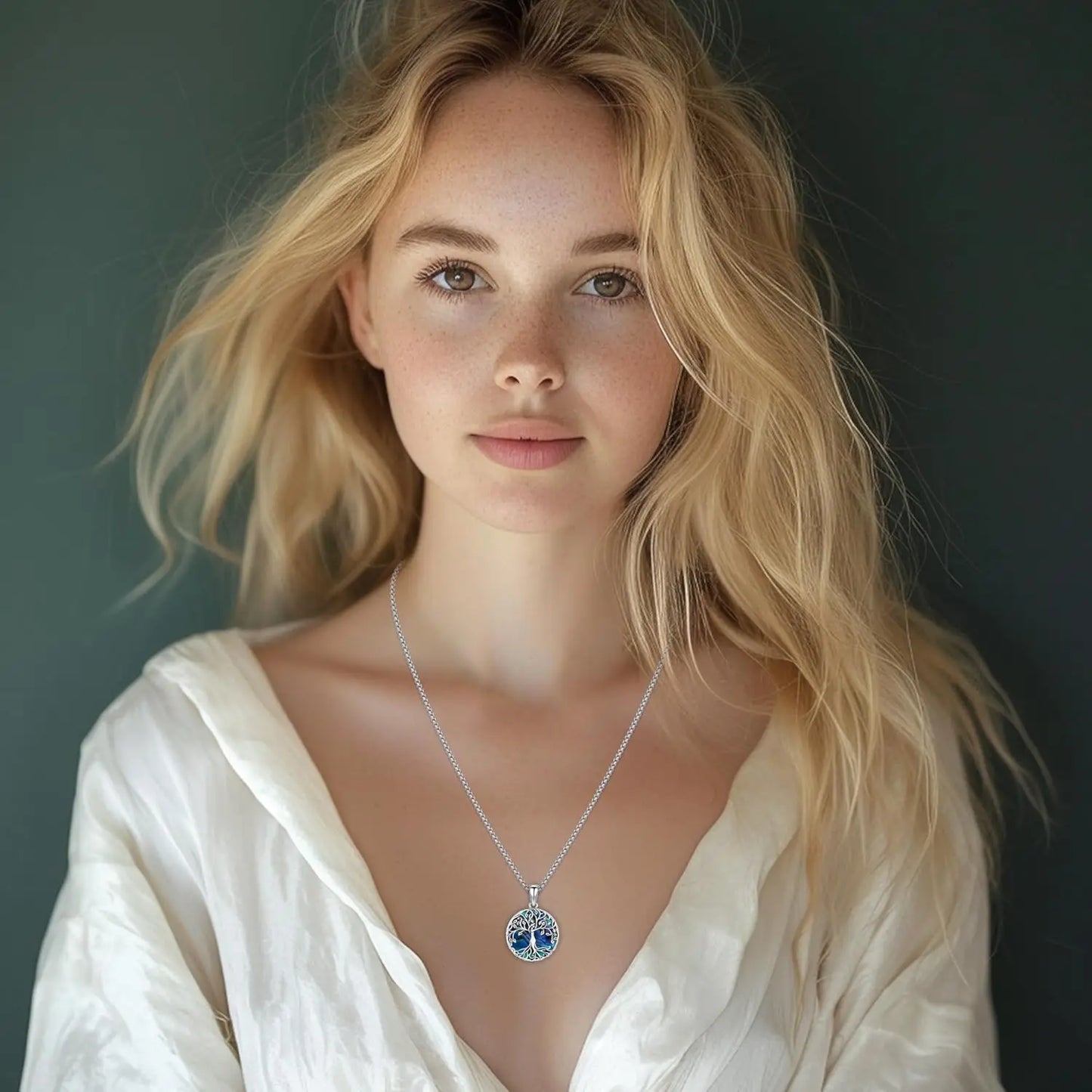 Tree of Life Necklace 925 Sterling Silver Tree of Life Abalone Shell Jewelry Gifts for Women Birthday Christmas Holiday