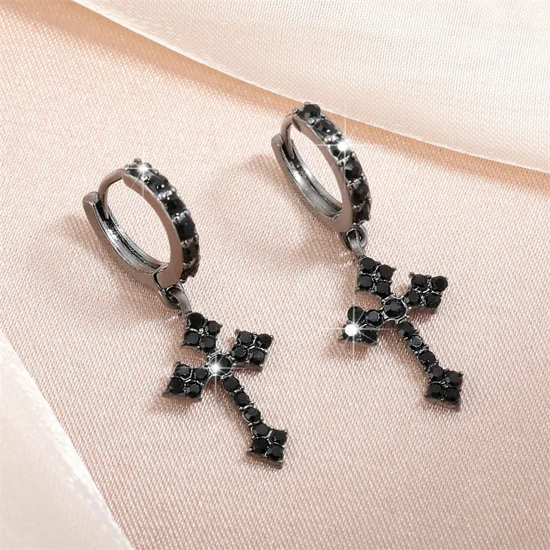 Classic Cross Point-Drill Crystal Exquisite White Color Earrings For Women Jewelry Gifts