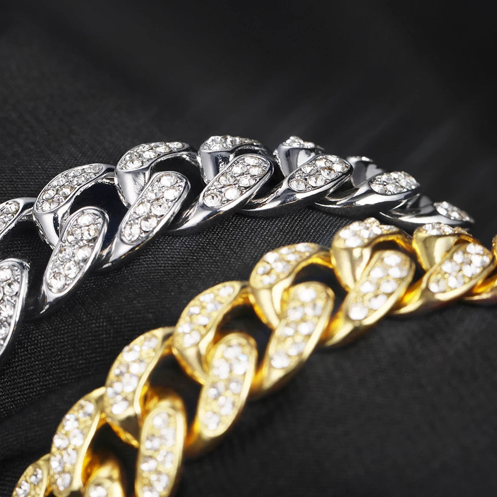 Leopard Necklace Zinc Alloy Diamond Leopard Head Pendant Luxury Cuban Chain Hip Hop