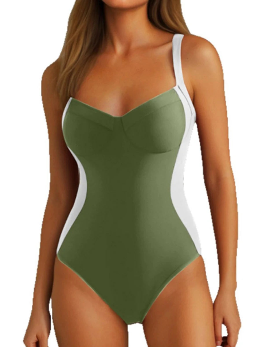 2025 Strappy Swimsuit Women One Piece Solid Slim Swimwear Female Bathers Bathing Swimming Swim Suit Beachwear XXL