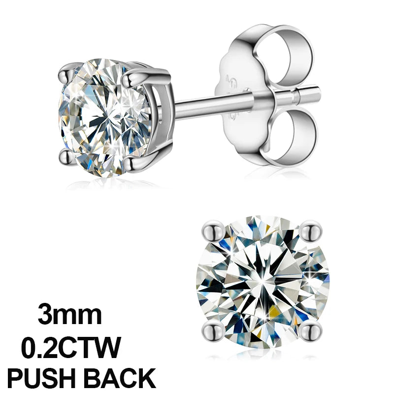 Moissanite Cross Stud Earrings For Women Jewelry 100% 925 Sterling Silver Sparkling