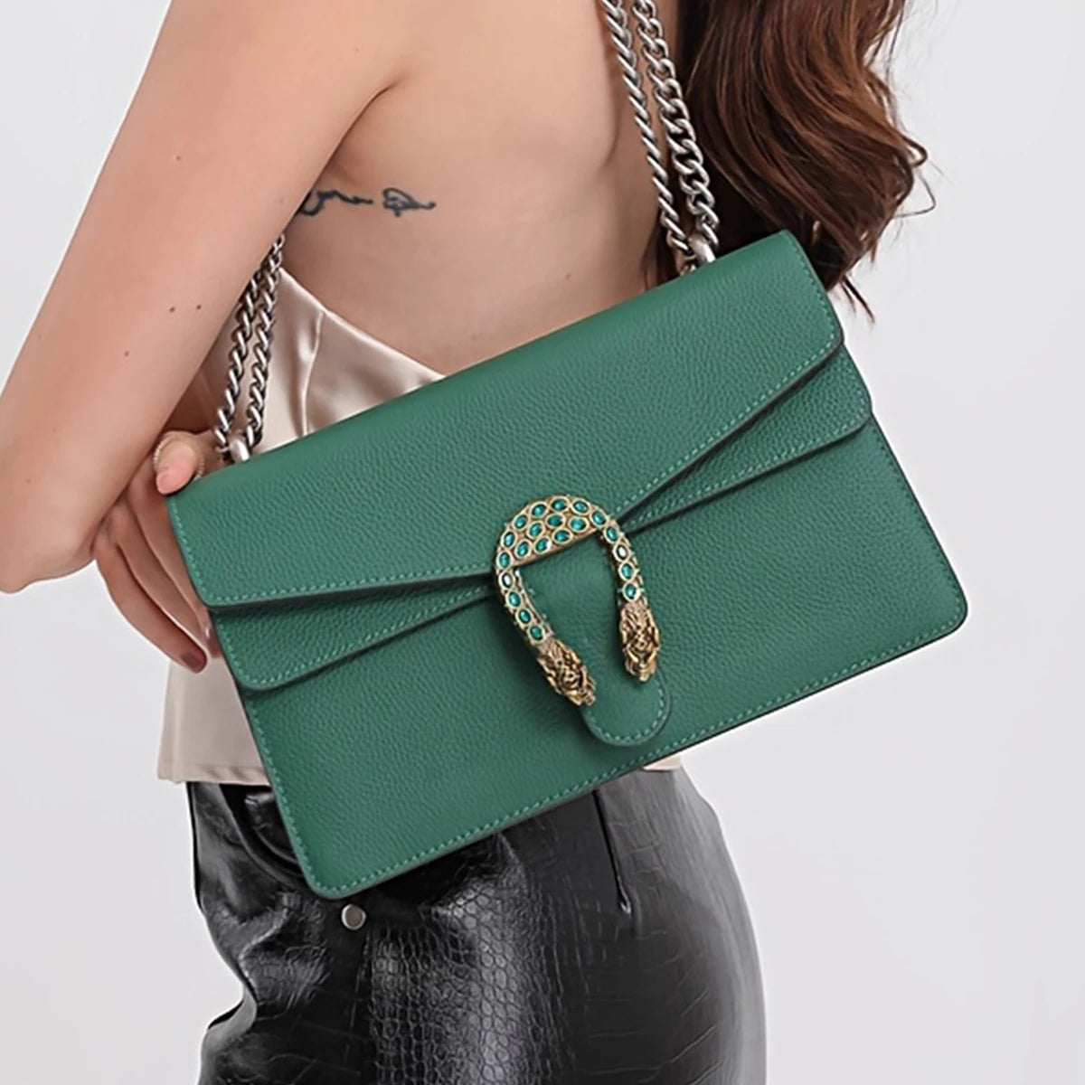 luxury brand design crossbody bags for women genuine leather chains shoulder bag high quality fashion Funky purses and handbags