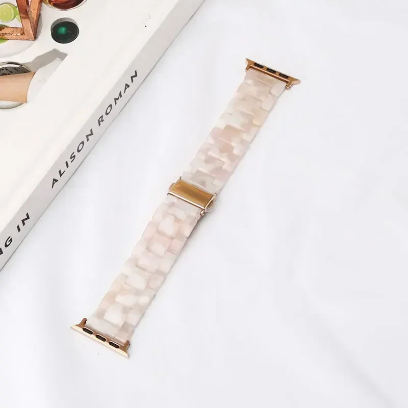 Luxury Resin strap for Apple Watch Ultra 2 Band 49mm 45mm 41mm 40mm 44mm 38mm 42mm Link bracelet iwatch series 9 7 8 6 se 5 4 3
