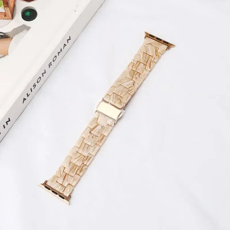 Luxury Resin strap for Apple Watch Ultra 2 Band 49mm 45mm 41mm 40mm 44mm 38mm 42mm Link bracelet iwatch series 9 7 8 6 se 5 4 3