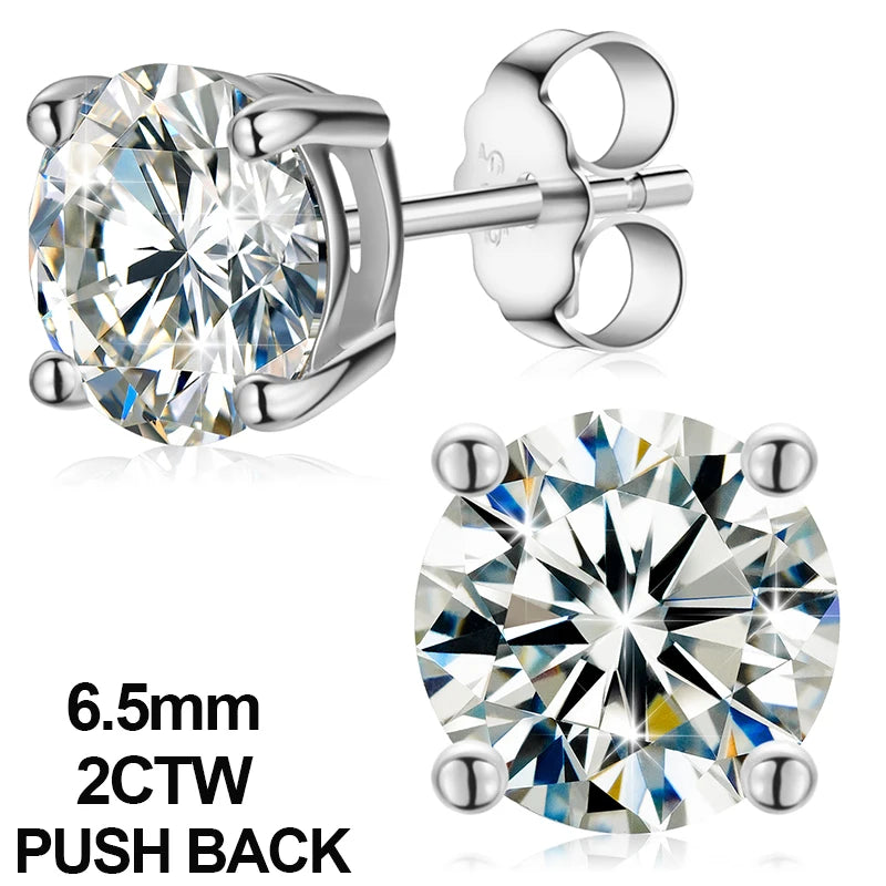 Moissanite Cross Stud Earrings For Women Jewelry 100% 925 Sterling Silver Sparkling