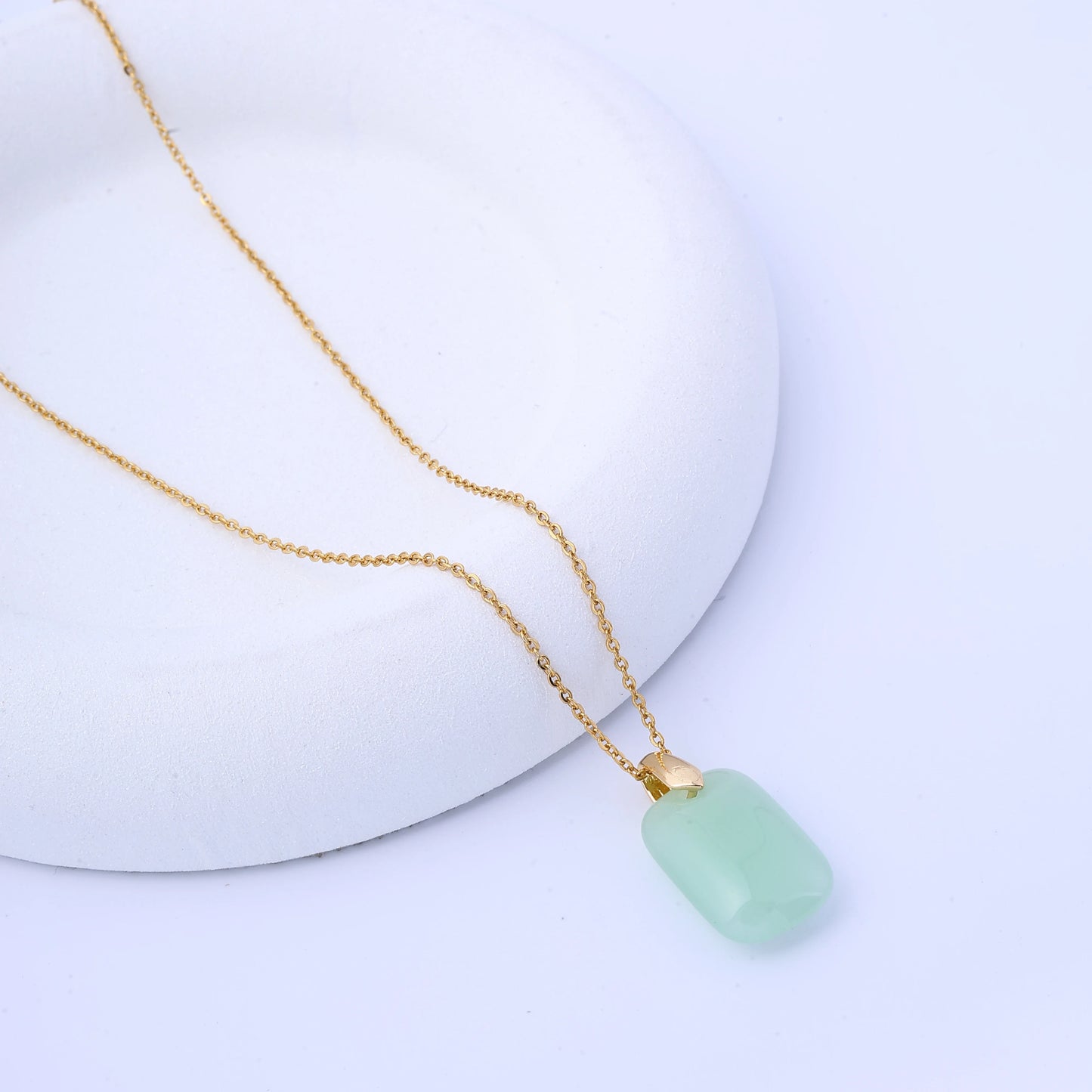 Chinese imitation Hetian jade copper coin nothing brand pendant retro temperament simple and versatile high-end titanium steel