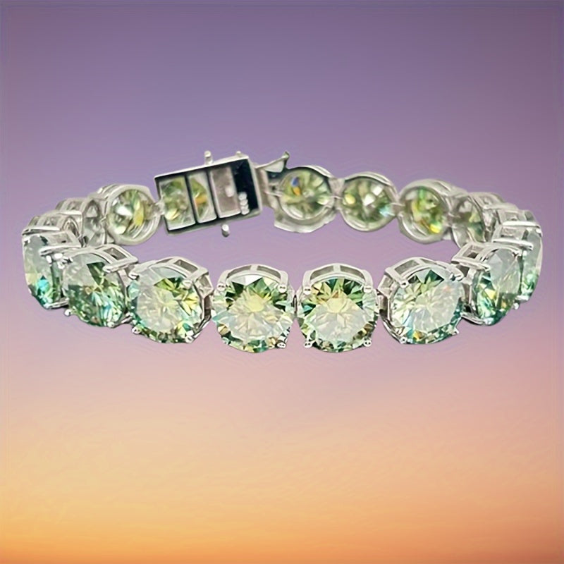 1 piece S925 silver inlaid 85-carat moissanite fashion bracelet, silver weighs 1.41 ounces, noble and domineering retro elegance, birthday gift, holiday gift, preferred