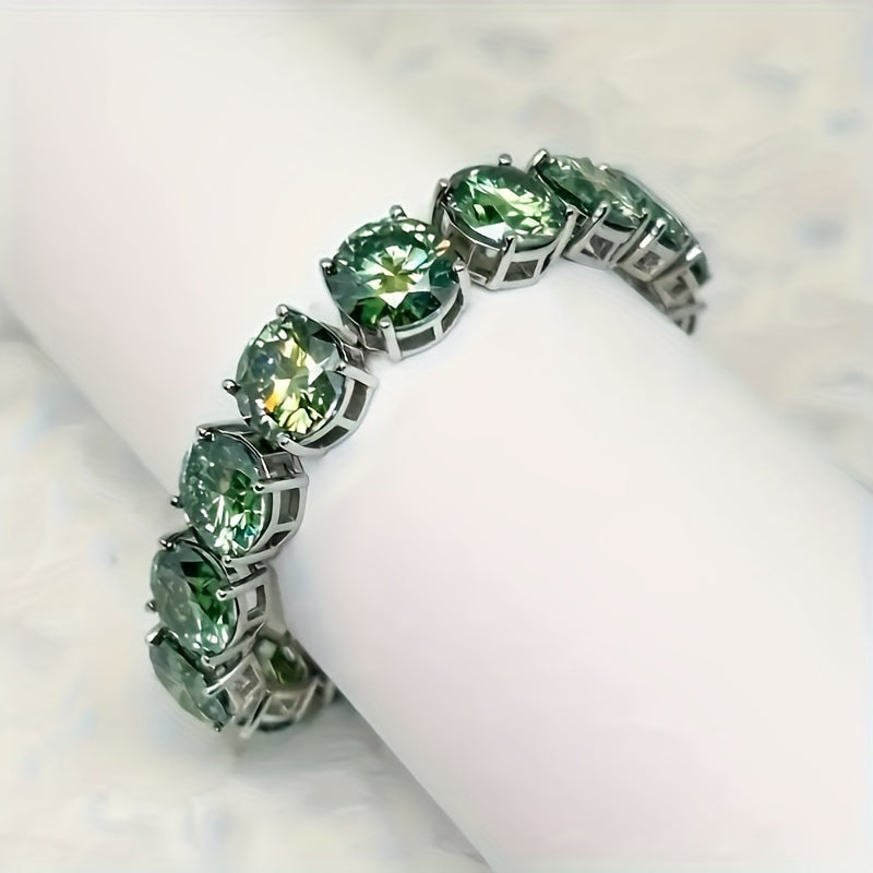 1 piece S925 silver inlaid 85-carat moissanite fashion bracelet, silver weighs 1.41 ounces, noble and domineering retro elegance, birthday gift, holiday gift, preferred