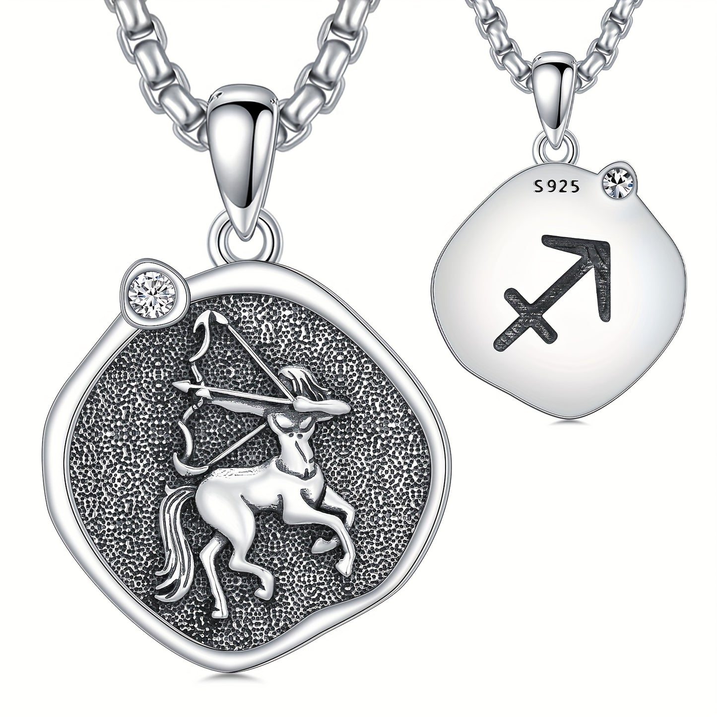 [Zodiac Constellation Necklace] 925 Sterling Silver Zodiac Constellation Pendant Necklace - Astrology Horoscope Jewelry Gifts For Women Men