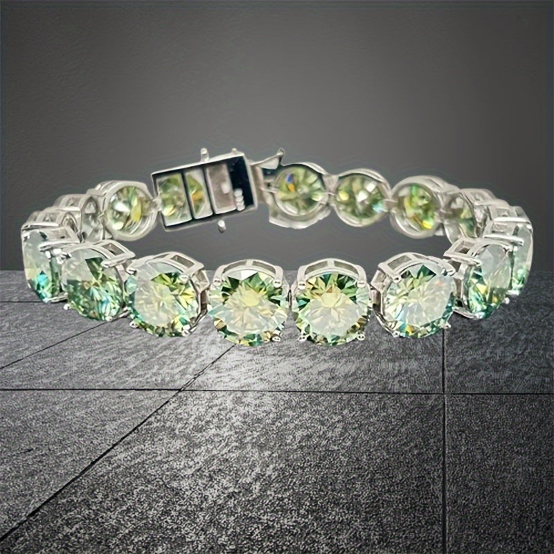1 piece S925 silver inlaid 85-carat moissanite fashion bracelet, silver weighs 1.41 ounces, noble and domineering retro elegance, birthday gift, holiday gift, preferred