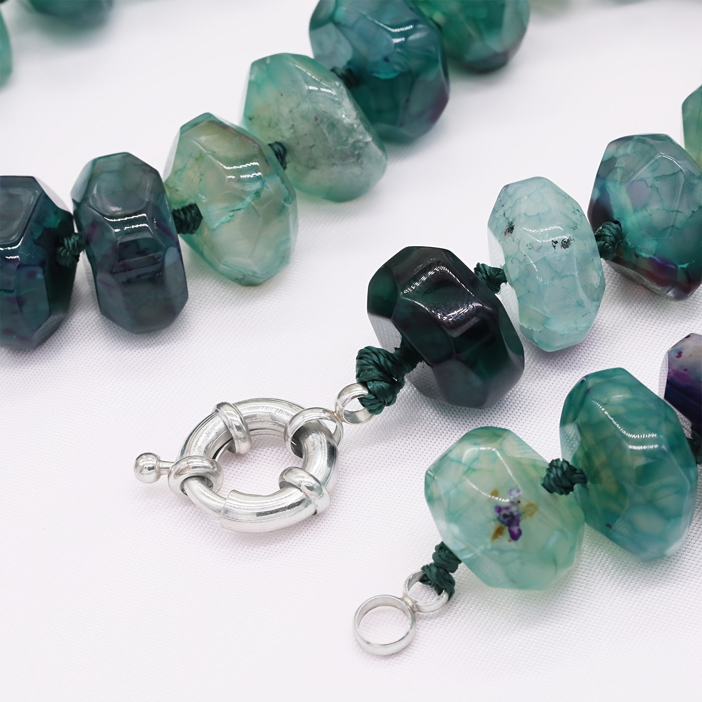 [Bohemian Gemstone Necklace] Bohemian & Elegant Women's Extra Long 20.5" Necklace | Natural Green Gemstone Jewelry, Handmade with Gift Box for Everyday, Wedding, Party, Valentine's Day - Year-Round Luxury Necklace
