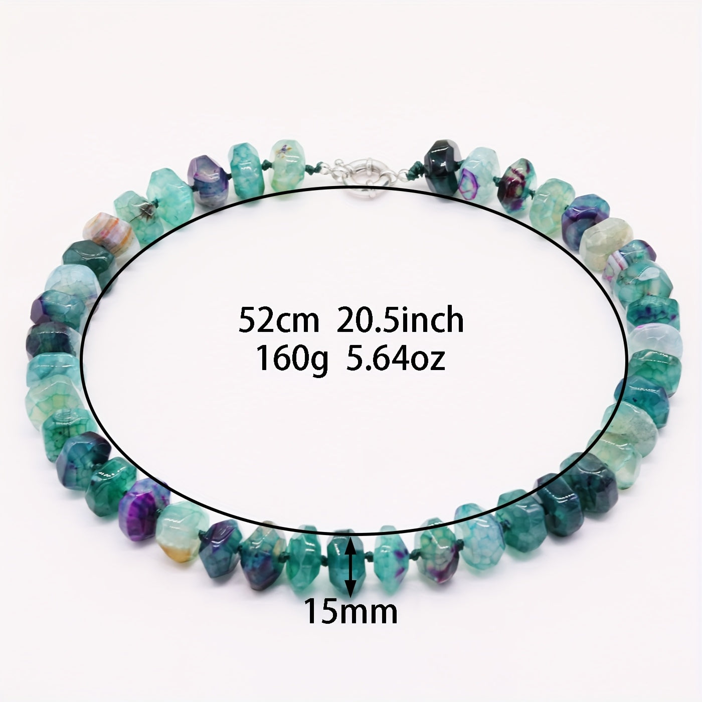 [Bohemian Gemstone Necklace] Bohemian & Elegant Women's Extra Long 20.5" Necklace | Natural Green Gemstone Jewelry, Handmade with Gift Box for Everyday, Wedding, Party, Valentine's Day - Year-Round Luxury Necklace