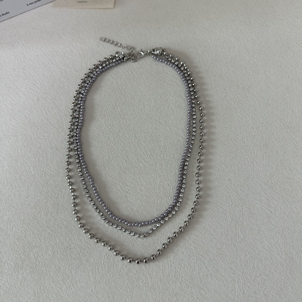 Baroque Niche Light Luxury Temperament Versatile Gray Pearl Women's Necklace