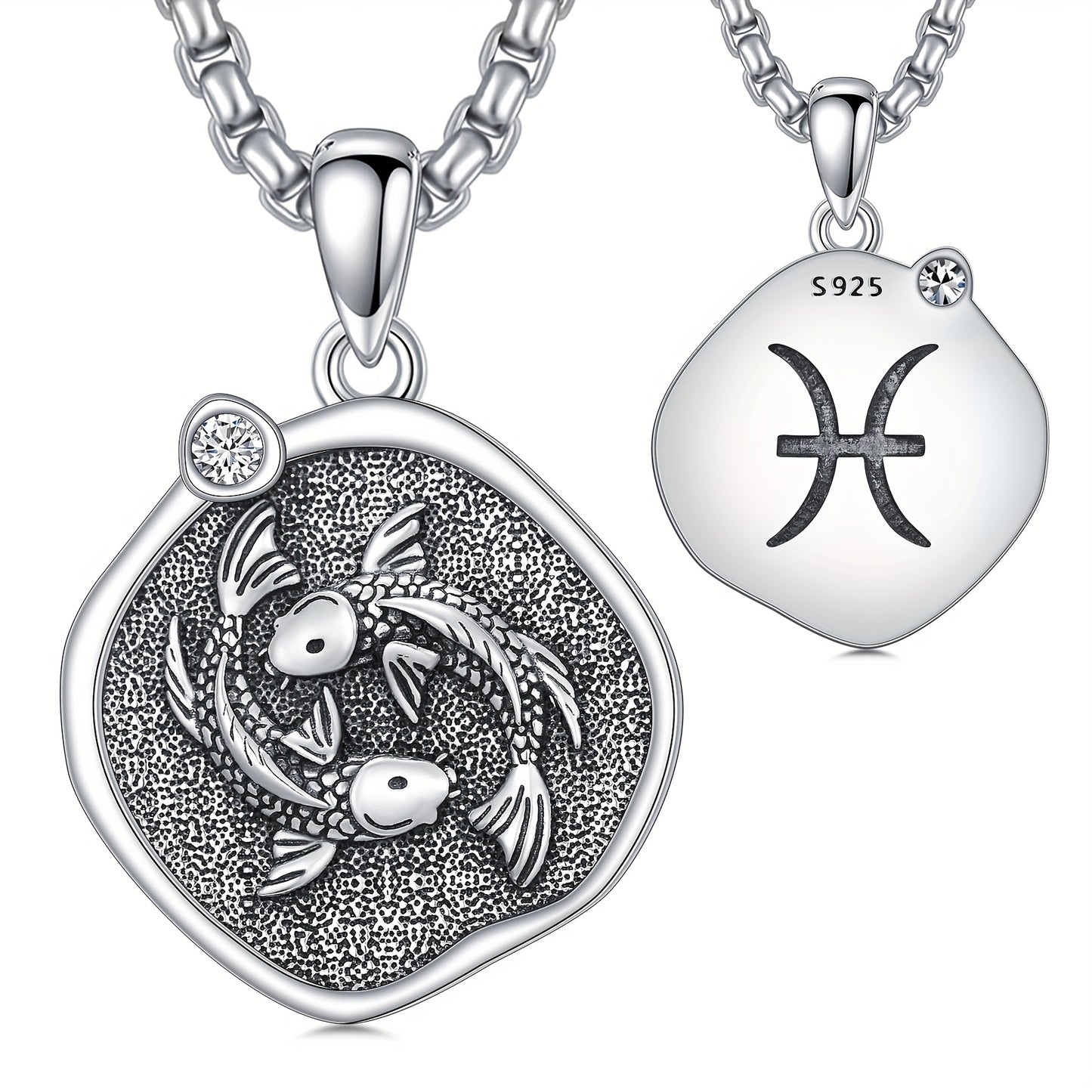 [Zodiac Constellation Necklace] 925 Sterling Silver Zodiac Constellation Pendant Necklace - Astrology Horoscope Jewelry Gifts For Women Men