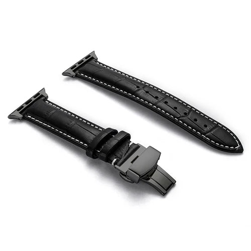 Strap For Apple watch band 44mm 40mm Butterfly buckle correa Iwatch 42mm 38mm Leather bracelet apple watch serie 6 5 4 3 2 SE 44