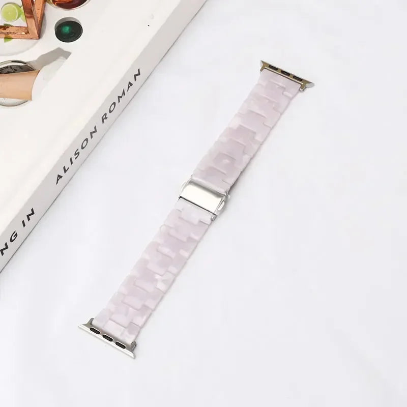 Luxury Resin strap for Apple Watch Ultra 2 Band 49mm 45mm 41mm 40mm 44mm 38mm 42mm Link bracelet iwatch series 9 7 8 6 se 5 4 3