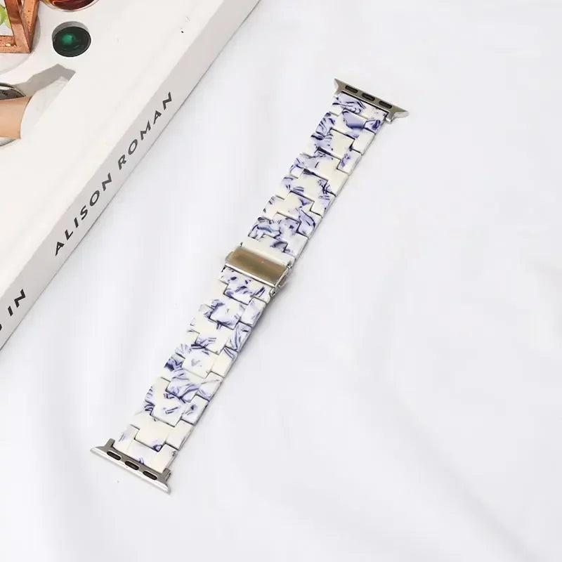 Luxury Resin strap for Apple Watch Ultra 2 Band 49mm 45mm 41mm 40mm 44mm 38mm 42mm Link bracelet iwatch series 9 7 8 6 se 5 4 3