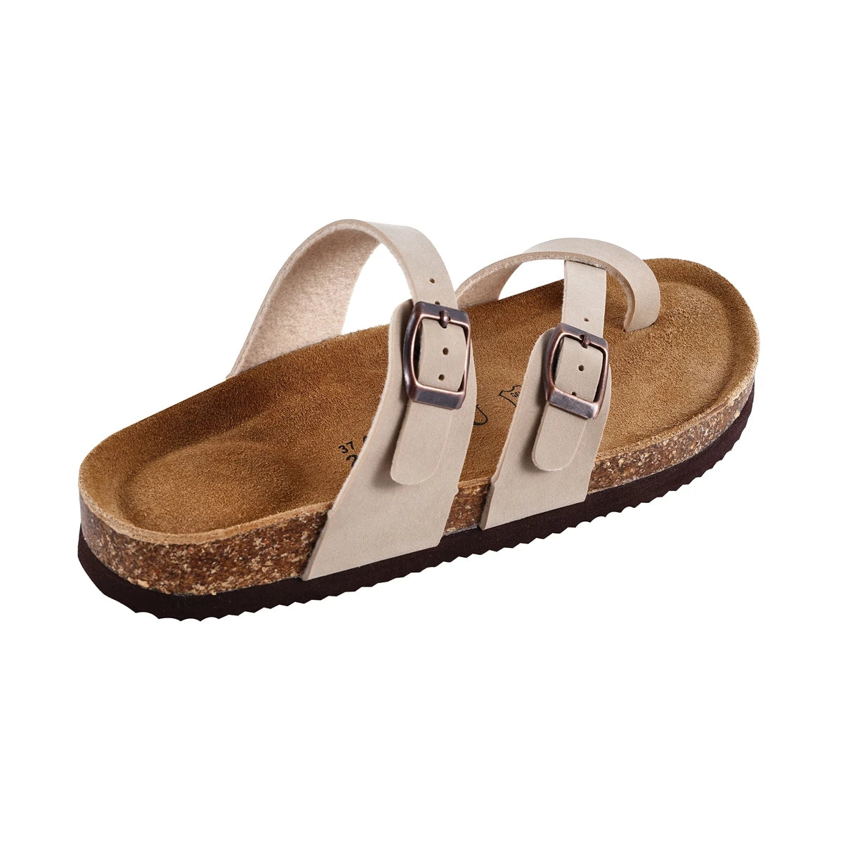 SUFU Slippers Summer Classic Buckle Breathable Outdoor Casual Flip Flops Soft Footbed Leather Sandals