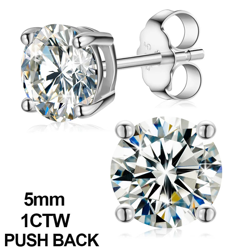 Moissanite Cross Stud Earrings For Women  Jewelry 100% 925 Sterling Silver Sparkling
