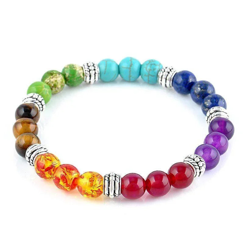 Classic 7 Chakra Beads Bracelet Natural Stone Black Rope Braided Yoga Reiki Healing Balance Bracelets & Bangles Meditation Gift