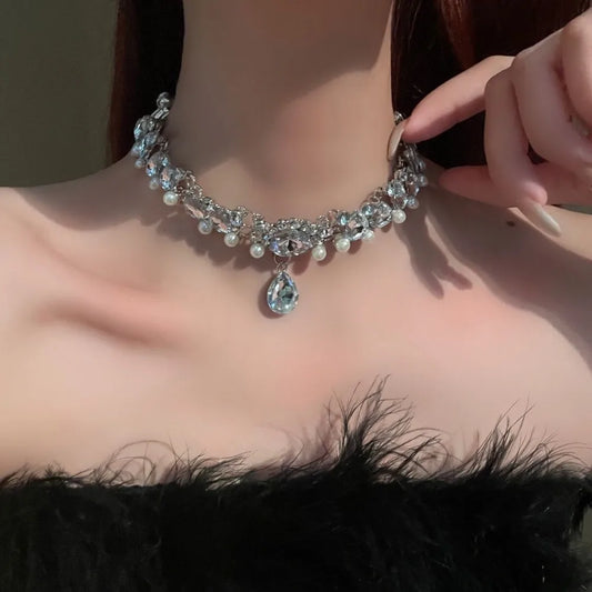 2025 New Zircon Necklace Premium Sense Collarbone Chain for Women