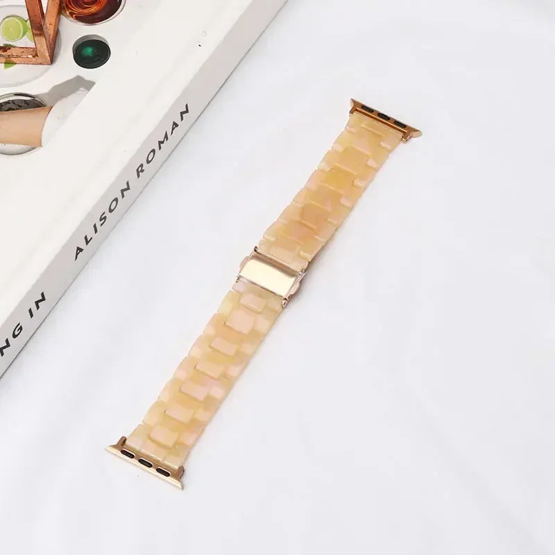 Luxury Resin strap for Apple Watch Ultra 2 Band 49mm 45mm 41mm 40mm 44mm 38mm 42mm Link bracelet iwatch series 9 7 8 6 se 5 4 3