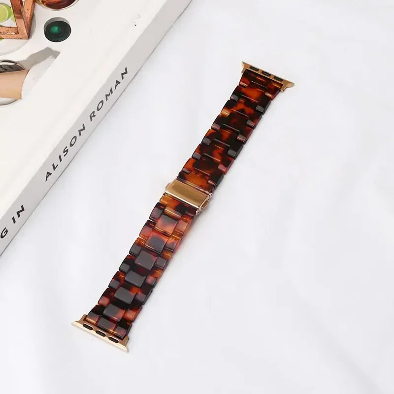 Luxury Resin strap for Apple Watch Ultra 2 Band 49mm 45mm 41mm 40mm 44mm 38mm 42mm Link bracelet iwatch series 9 7 8 6 se 5 4 3